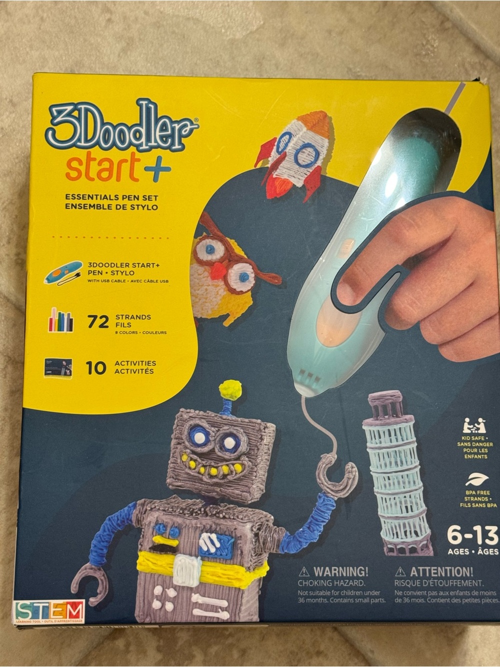 3Doodler Start+ Essentials 3D Pen Set for Kids STEM Toy SPLUS New Open Box